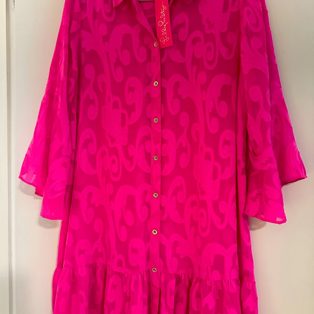 NWT Lilly Pulitzer hot pink swim coverup